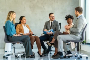 Gestión del talento, hay un equipo de una empresa que está tomando un curso